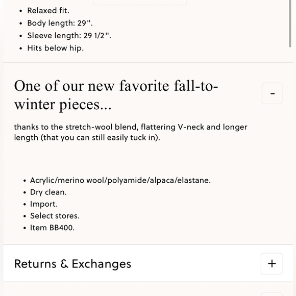 J Crew Stretch Merino Wool Alpaca V-Neck Tunic Sweater Sz L - Picture 5 of 8